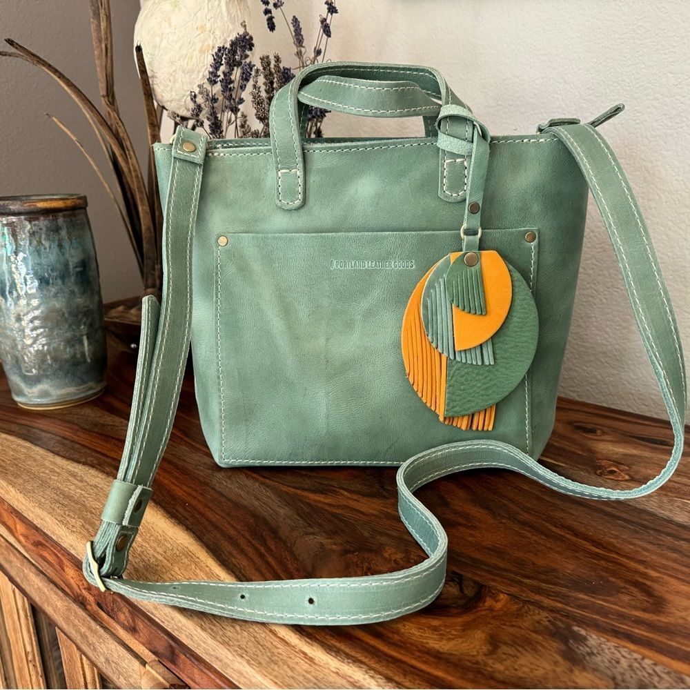Portland Leather Bundle Mini Crossbody Bag Picasso Tassel Neutral Purse NEW